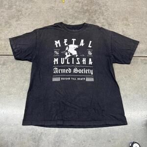 vintage metal mulisha armed society faded black skull shirt size xl